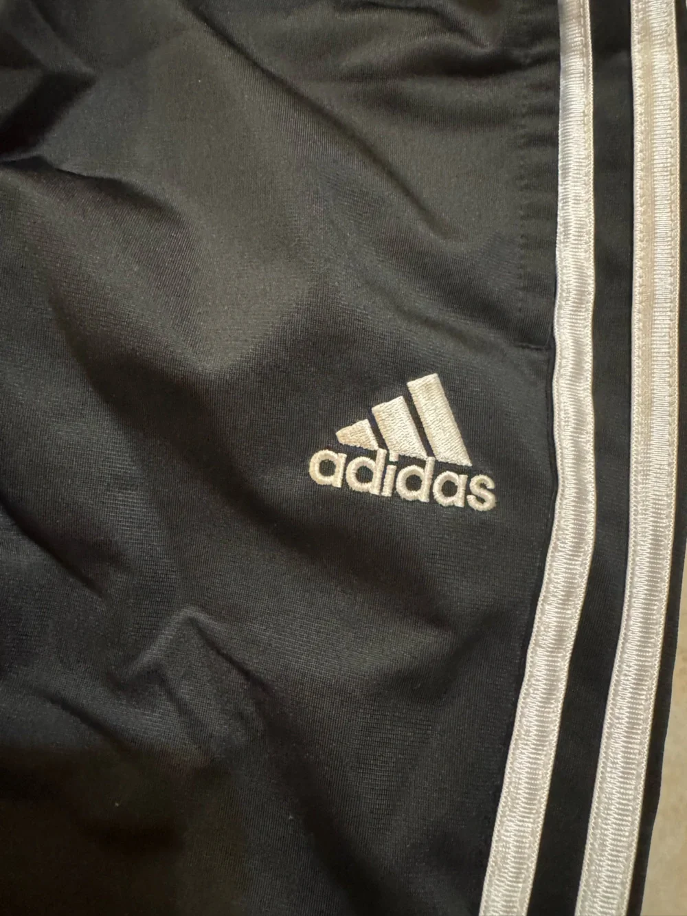 adidas Black Joggers with White Side Stripes - Kids